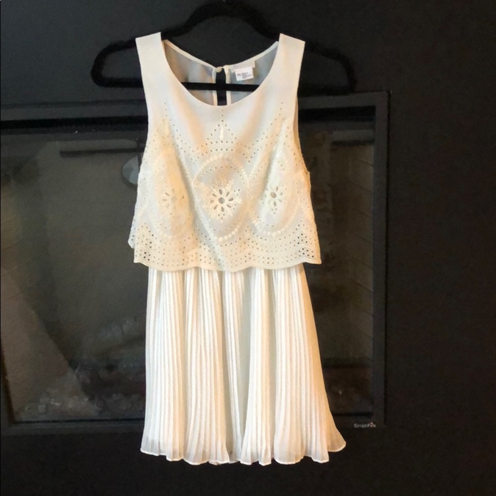 White Open Back Eyelet Dress